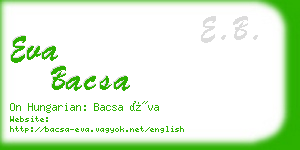 eva bacsa business card